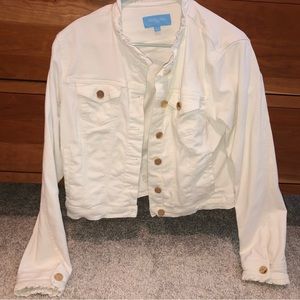 Womens Jean jacket, white jean jacket, Draper James jean jacket